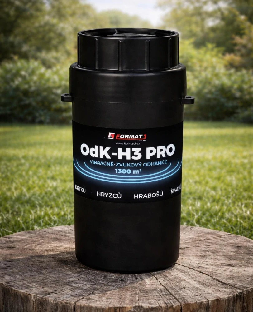 Plašič krtků a hryzců (vibrace + zvuk) – 1300 m² | OdK-H3 PRO