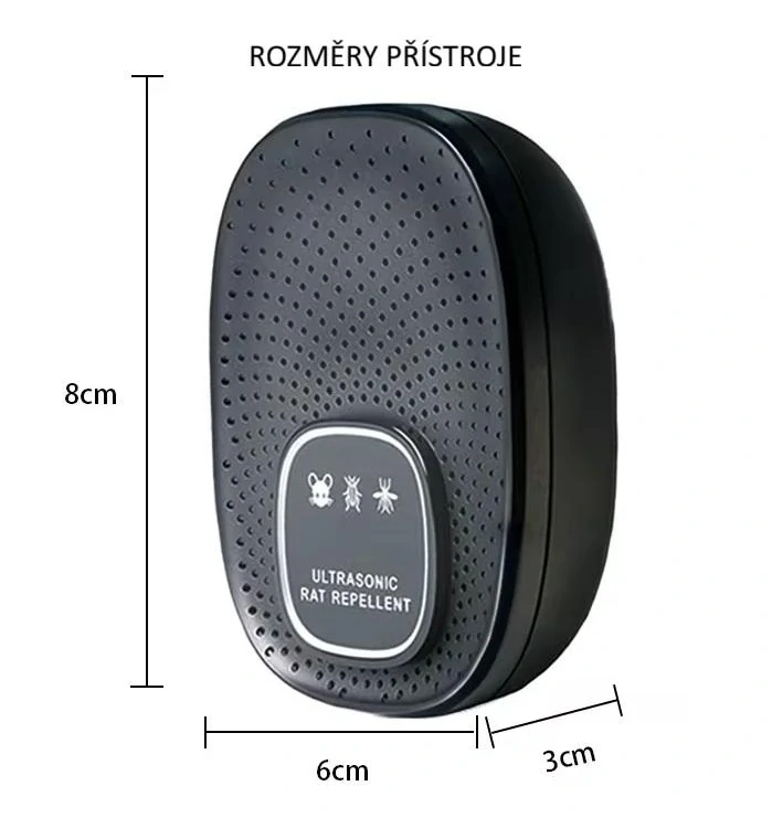 USB elektrický ultrazvukový odpuzovač kun, hlodavců a hmyzu