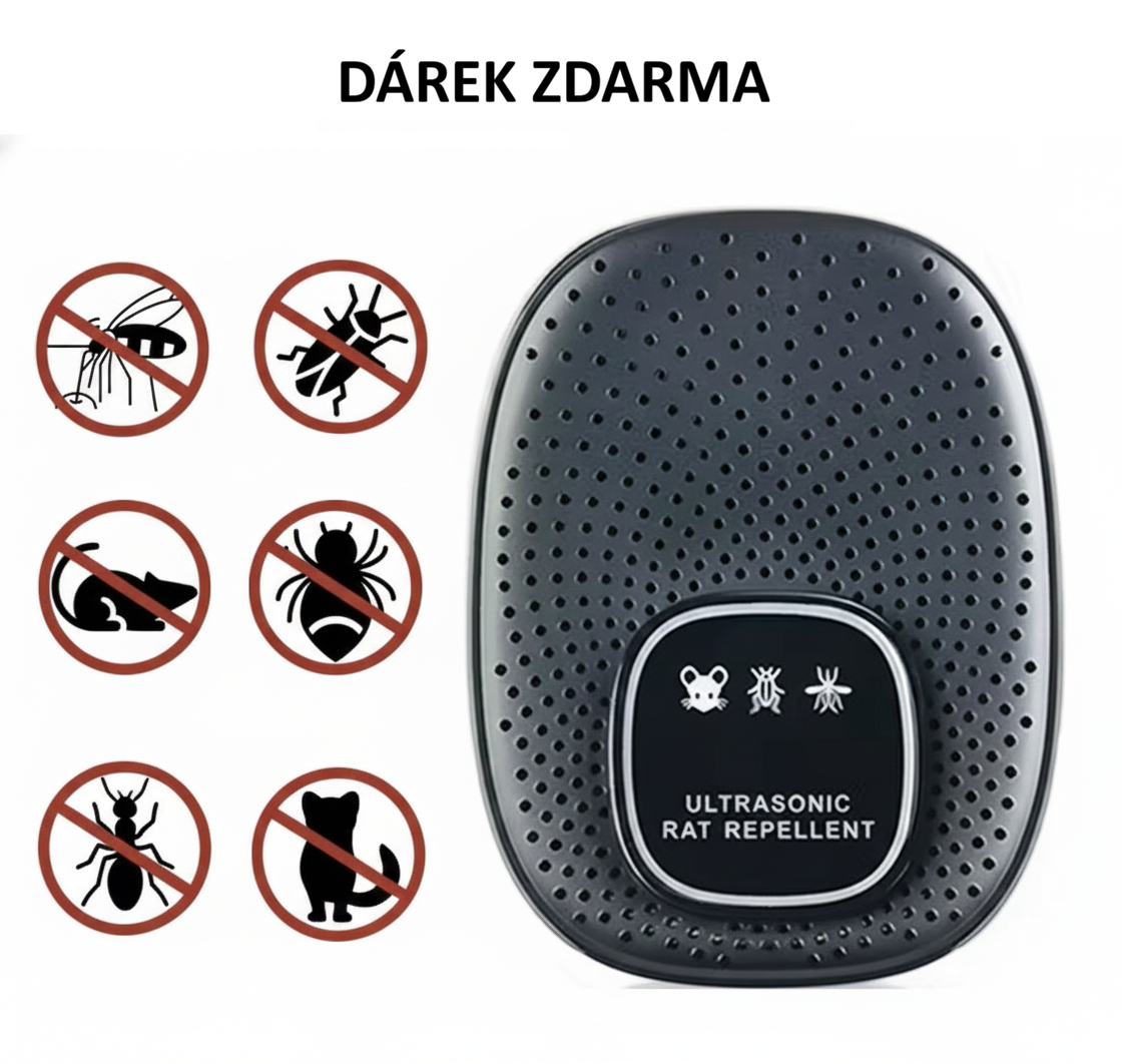 Sada 3 kusů 3D prostorových ultrazvukových odpuzovačů - Dárek zdarma -USB elektrický ultrazvukový odpuzovač kun a hlodavců